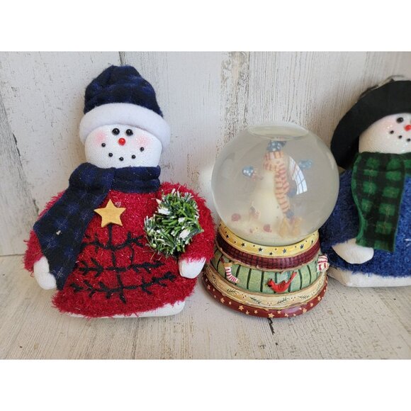 Snowglobe snowman plushie variety set xmas home decor vintage figure - Picture 3 of 9
